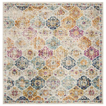 Safavieh 11 x 11 ft. Madison 611B Power Loomed Square Area Rug Cream & Multi Color MAD611B-11SQ